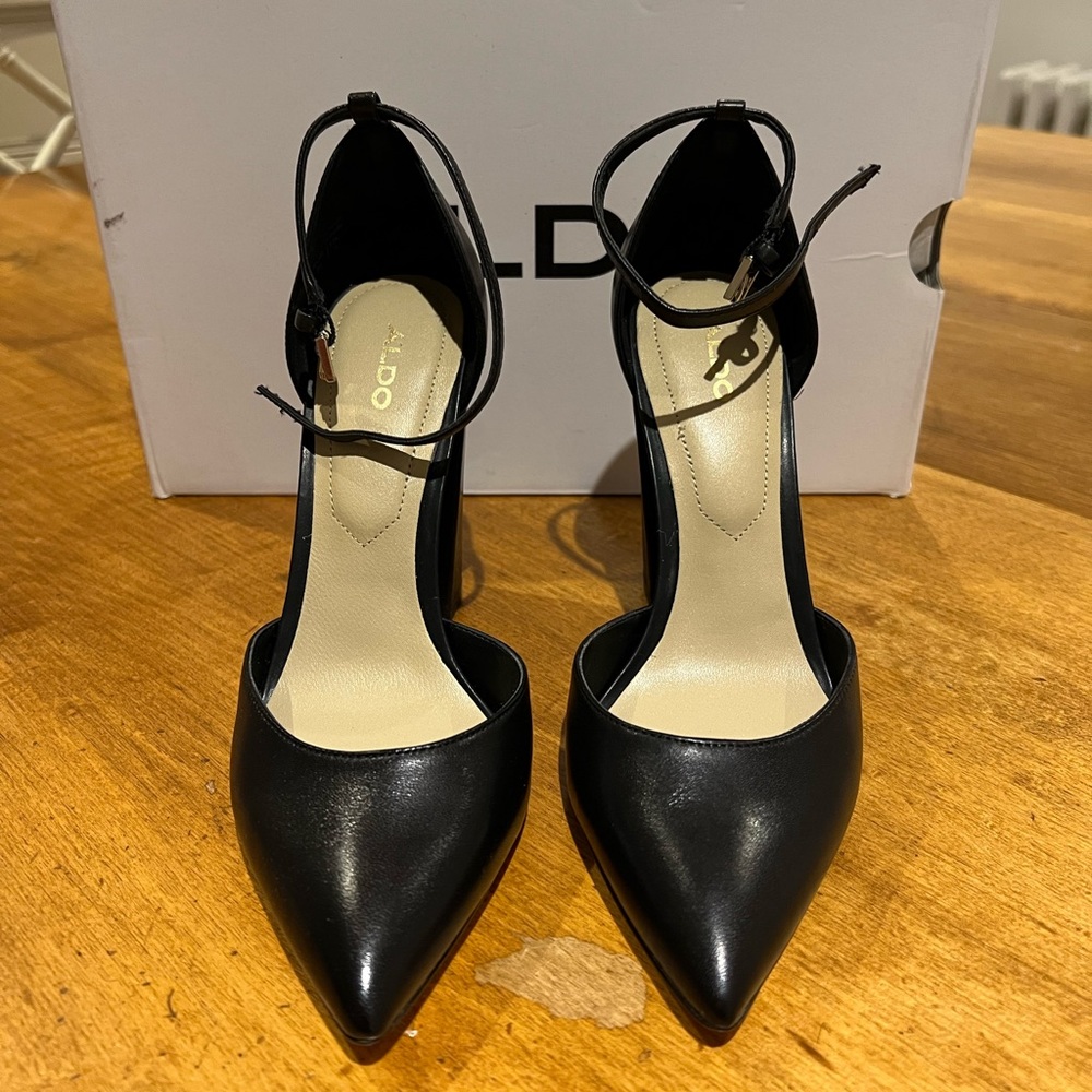 NWT Aldo Women's Nicholes Block Heel Shoes Black Size 6